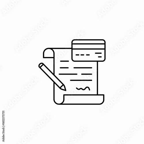 contract sign credit card icon sign vector