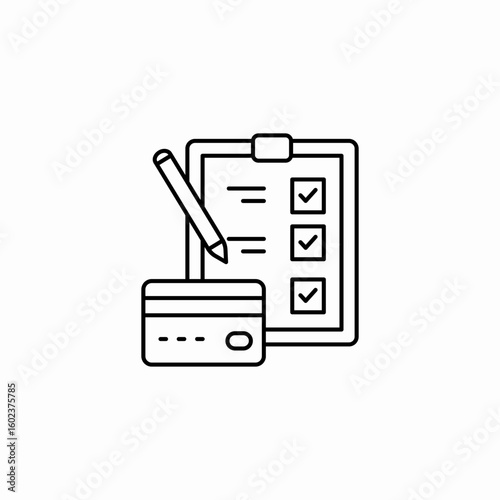 credit card checklist icon sign vector