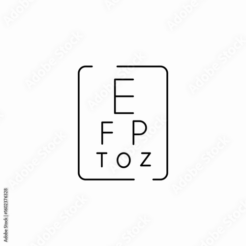 eye test chart icon sign vector