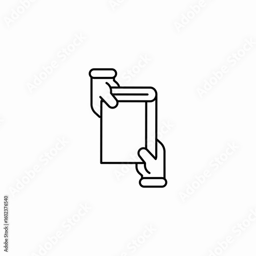 hands holding book icon sign vector