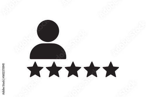 Symbol of customers rating for product or service silhouette on white background.01