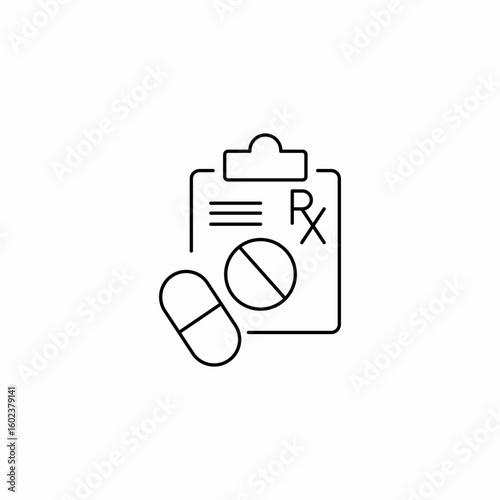 prescription drug order icon sign vector