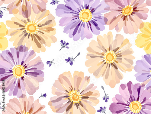 Wallpaper Mural Flower colorful watercolour background Torontodigital.ca
