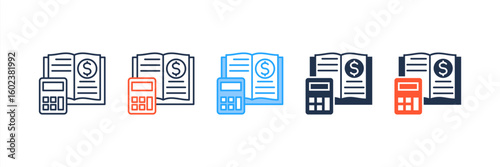 Ledger icon set multiple style collection