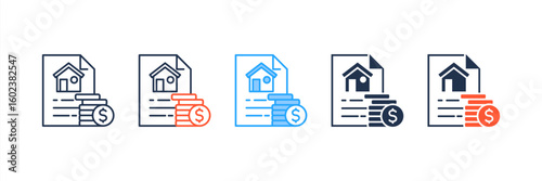 Loan icon set multiple style collection
