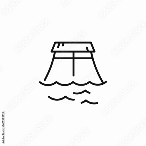 dam water flow icon sign vector