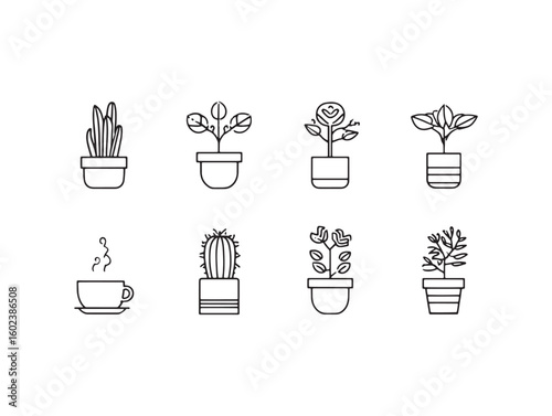 Minimalist plaintiff line art collection