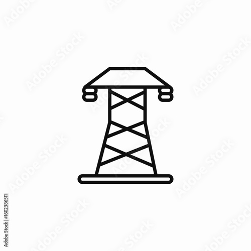 electricity pylon tower icon sign vector