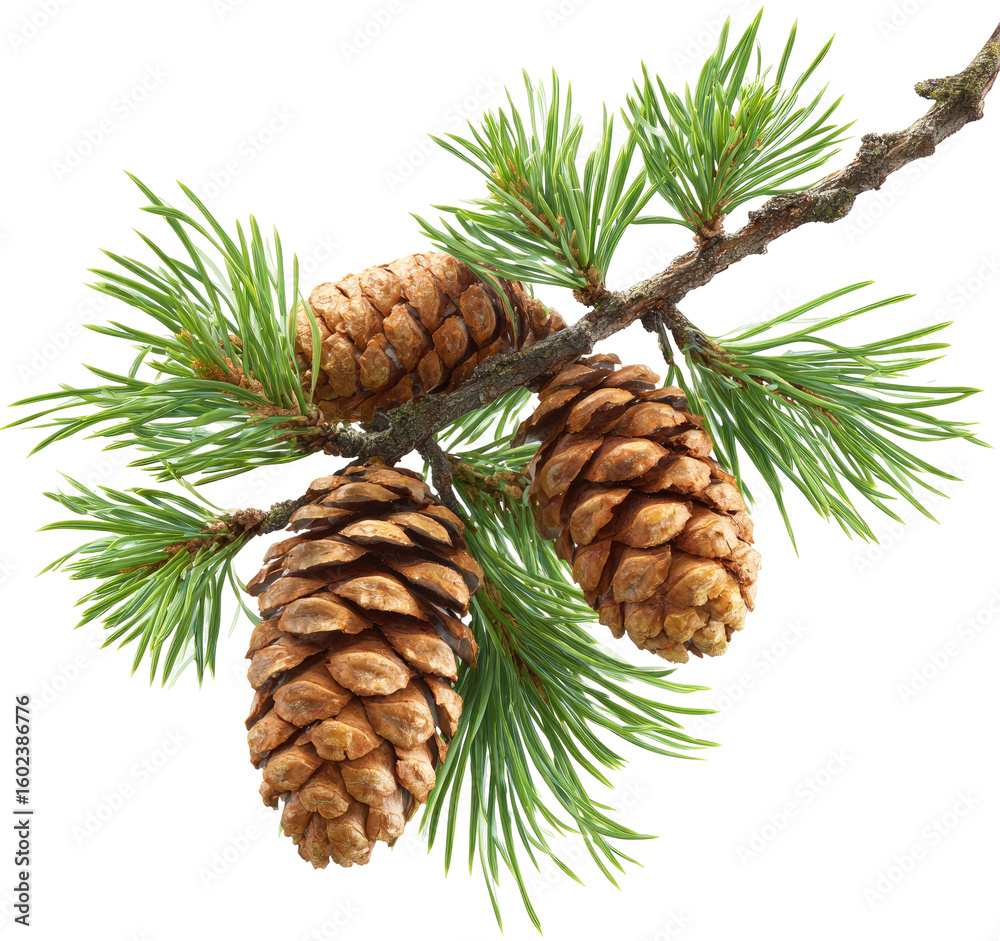 Fototapeta premium Close-up of a pine branch with cones (3)