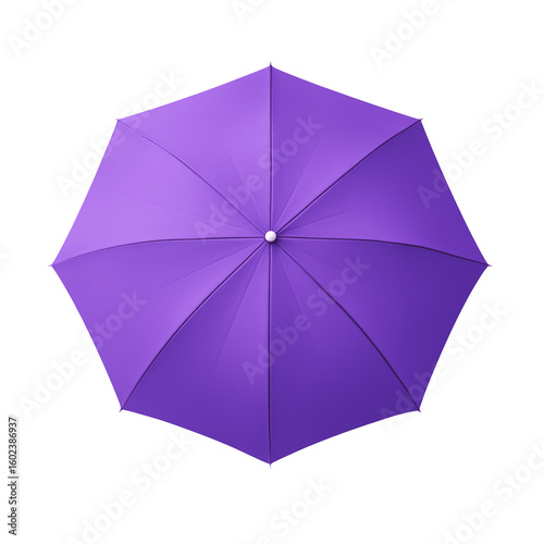 Purple umbrella top view isolated on white background