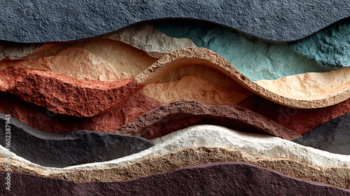 Wallpaper Mural Abstract earth tone layered texture with wavy strata design Torontodigital.ca