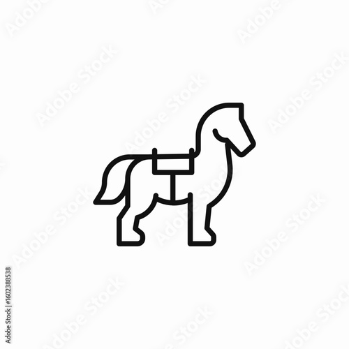 small horse saddle icon sign vector