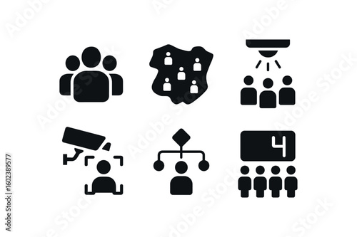 solid icon isolated people group people crowd density map people flow sensor people tracking camera people behavior model people count algorithm
