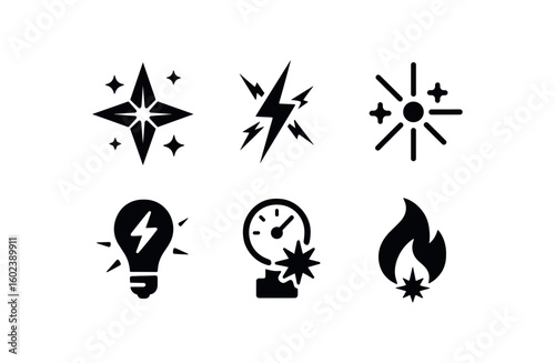 solid icon isolated spark fractal spark static discharge spark microplasma node spark flash bulb spark ionization gauge spark flame kernel