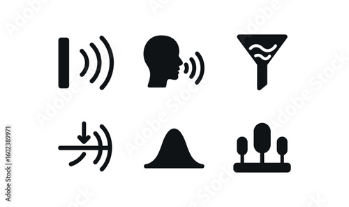 solid icon isolated echo reverberation algorithm echo voice feedback loop echo harmonic filter echo signal attenuator echo dispersion curve echo microphone array