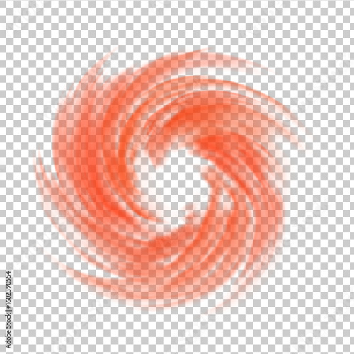 Heat air swirl wind effect on transparent background. Hot vortex infrared vector effect.