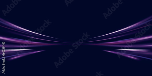 ong exposure, light painting photography. Vibrant streaks of neon blue and pink color against a black background. City road car light trails motion background.