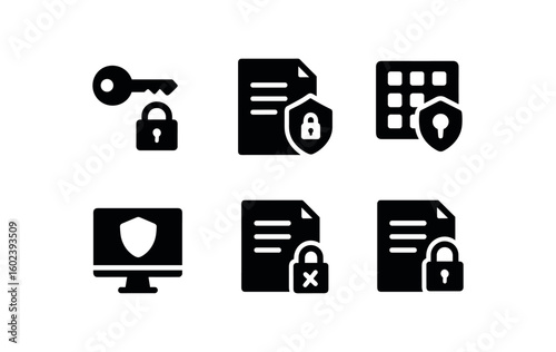 solid icon isolated confidentiality encryption key vault confidentiality agreement form confidentiality access control panel confidentiality privacy filter module confidentiality secure