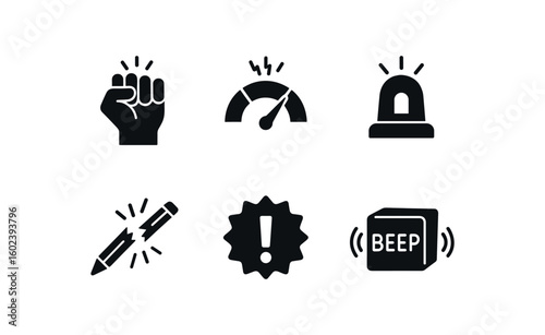 solid icon isolated fstration clenched fist icon fstration stress gauge fstration warning fstration broken pencil fstration eclamation mark sticker fstration error beep module
