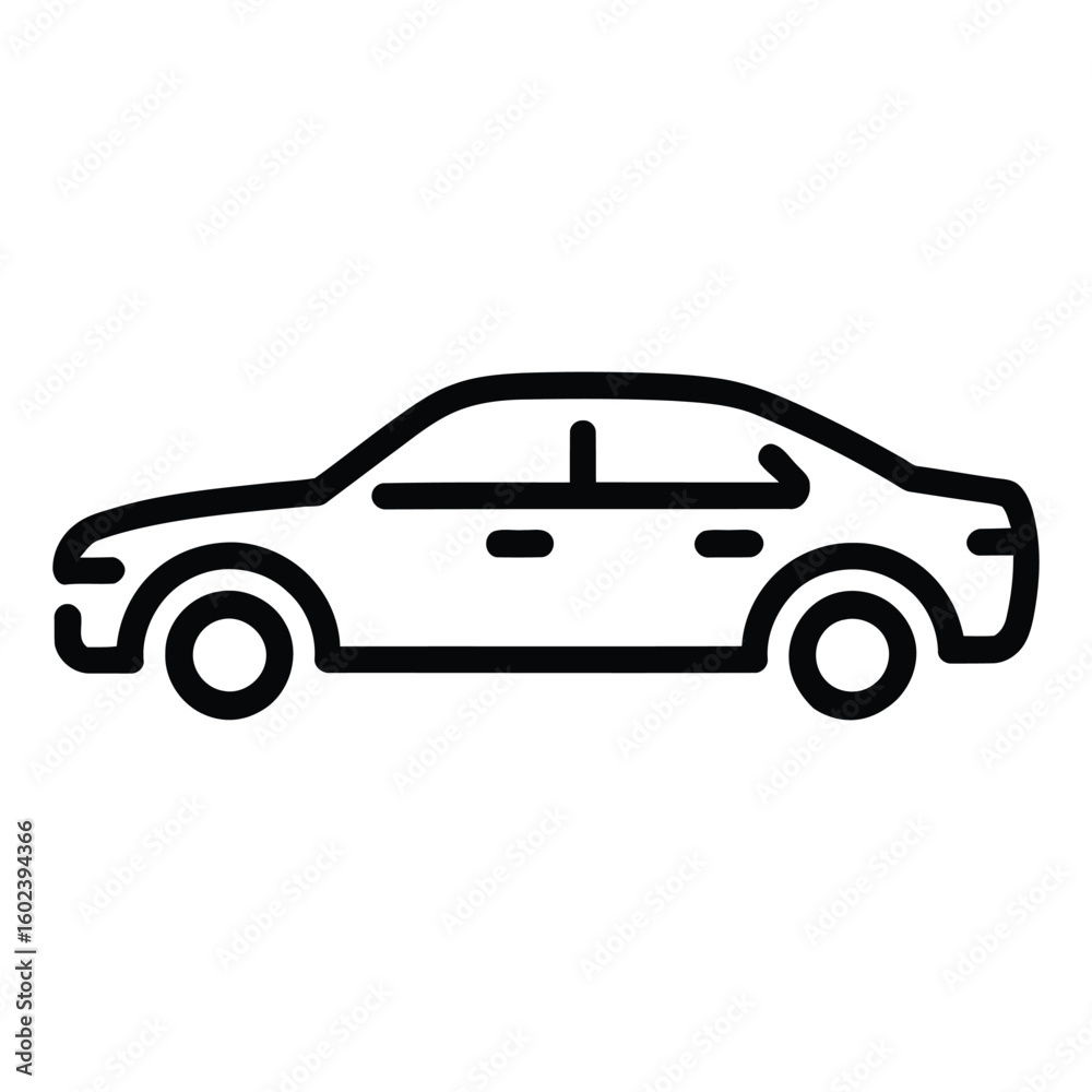 Fototapeta premium Parking Lot Icon, Silhouette, Vector, Illustration, Outline, Line Art, Icon, White Background.
