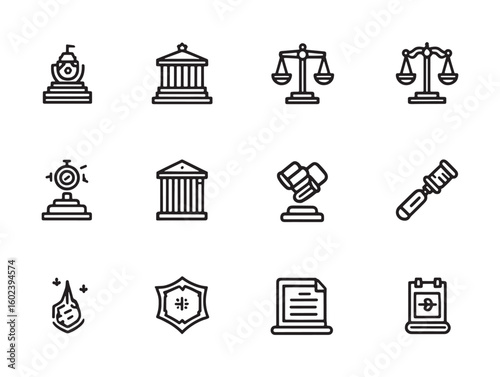 Pro bono services minimalist 2D design set