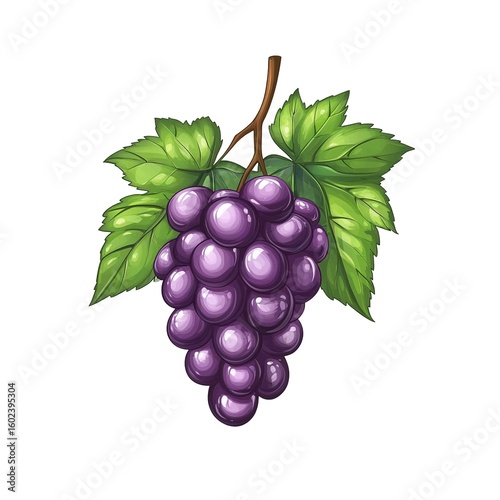 32-bit of Grape, in a vector style, isolated white background