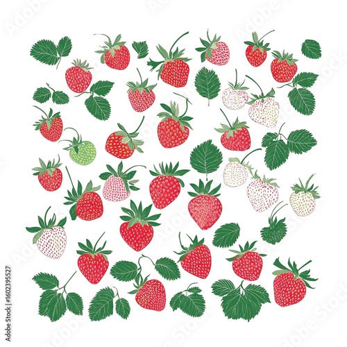 Strawberry in a vector style, isolated white background