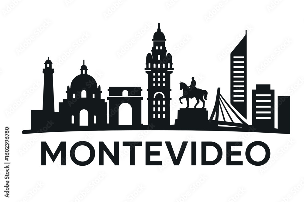 Obraz premium Montevideo city skyline with iconic buildings and landmarks