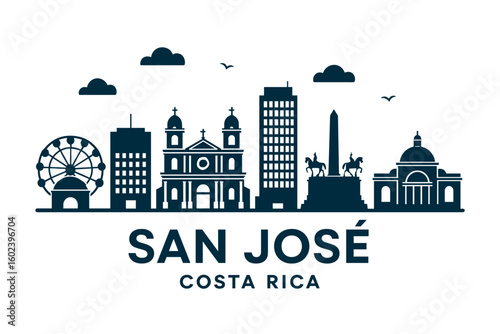 San José city skyline with iconic buildings and landmarks