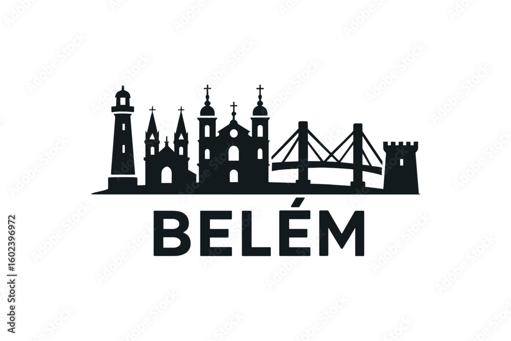 Fototapeta premium Belém city skyline with iconic buildings and landmarks
