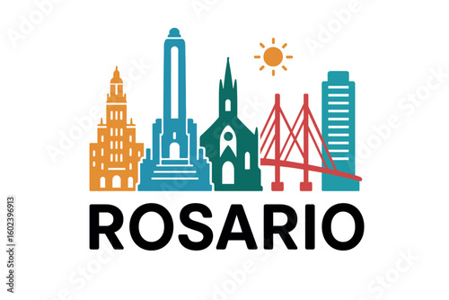 Rosario city skyline with iconic buildings and landmarks