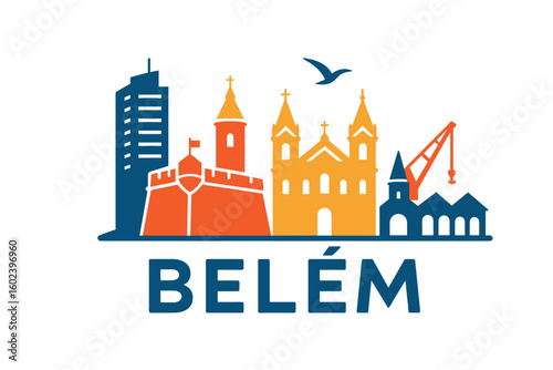 Belém city skyline with iconic buildings and landmarks