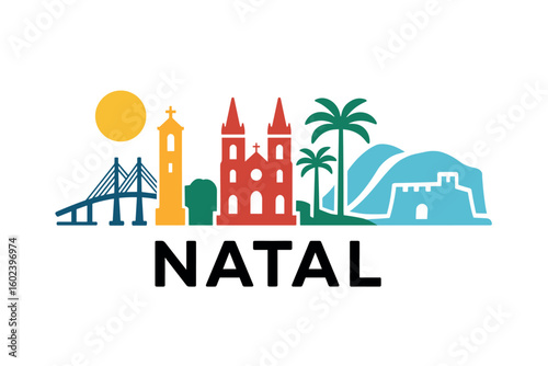 Natal city skyline with iconic buildings and landmarks