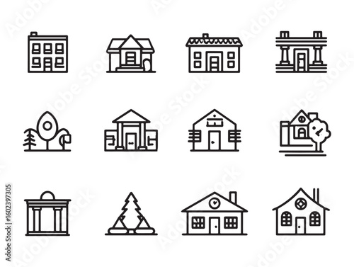 Property dispute minimalist 2D line illustrations