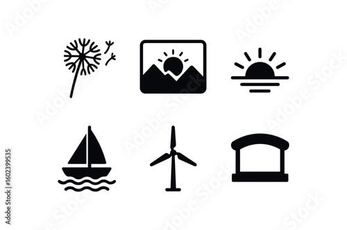 solid icon isolated freedom dandelion seed freedom vista photo freedom sunrise horizon freedom sailing mast rig freedom wind turbine blade freedom open sta
