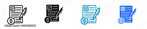 Budget Proposal  Icon Set Multiple Style Collection
