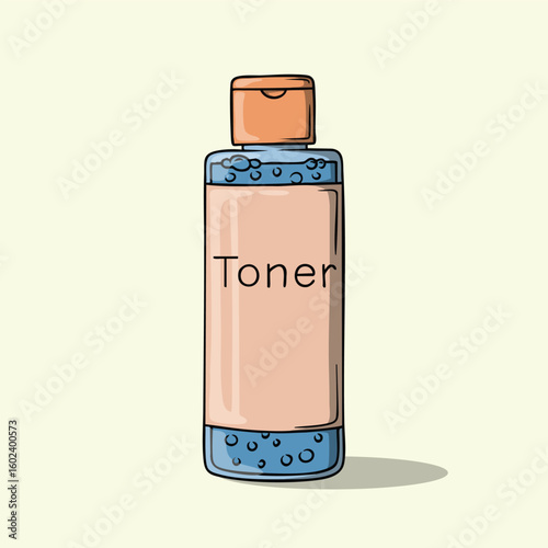 Toner Bottle Illustration for Skincare Routine