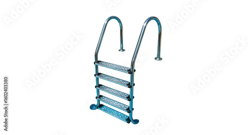 Metal pool ladder png isolated on transparent background