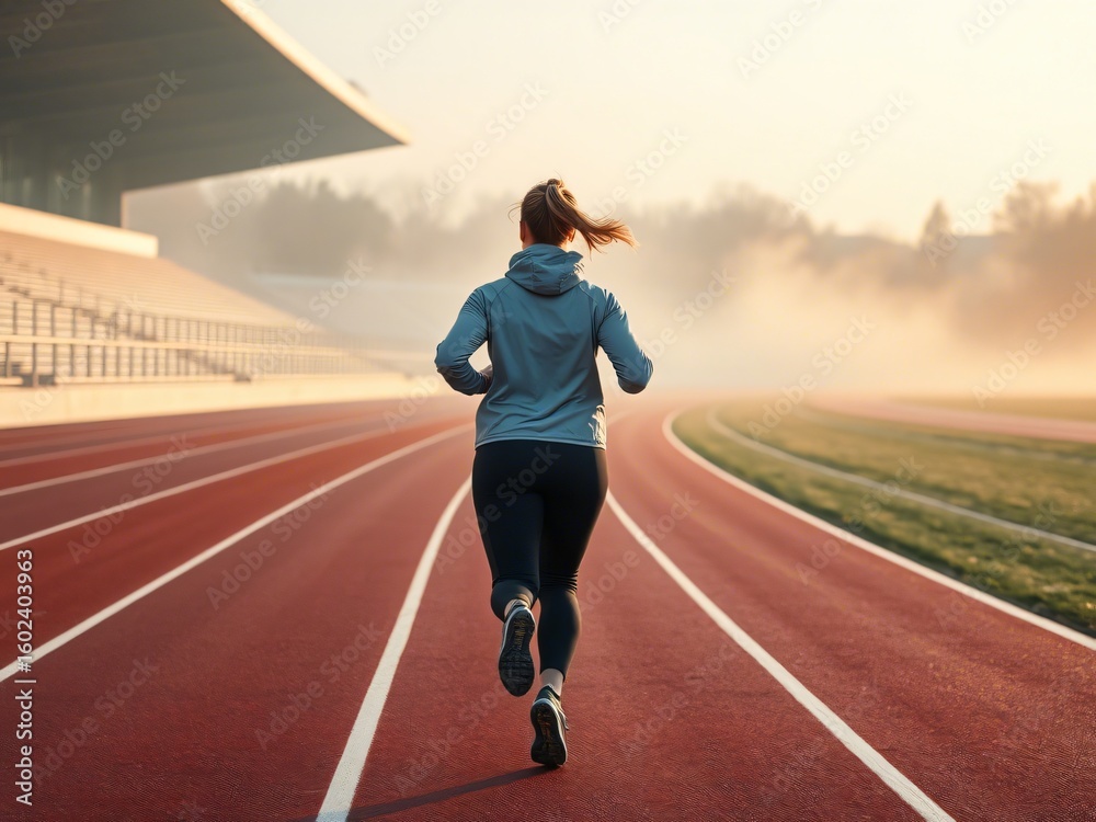Fototapeta premium Early Morning Jog by Plus-Size Runner