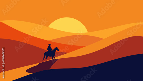 horseback rider dunes desert sunset silhouette travel sand