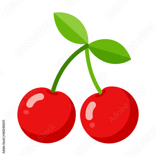 cherry with leaf