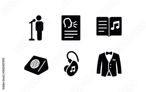 solid icon isolated sinr microphone stand sinr vocal guide sinr lyric notebook sinr sta monitor wed sinr ear monitor sinr performance outfit