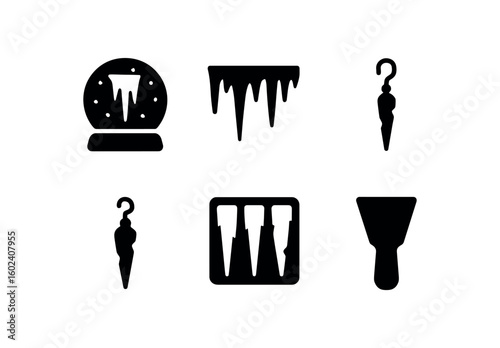solid icon isolated icicle globe insert icicle holiday garland icicle drop earring icicle ornament hook icicle craft mold icicle ice scraper