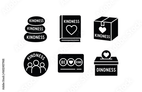 solid icon isolated kindness affirmation stones kindness journal notebook kindness care packa kindness community kindness magnet kindness donation bo