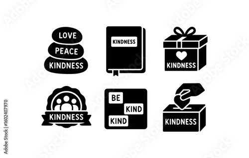 solid icon isolated kindness affirmation stones kindness journal notebook kindness care packa kindness community kindness magnet kindness donation bo