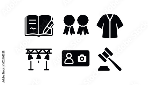 solid icon isolated ceremony guestbook ledr ceremony ribbon duo ceremony ceremonial robe ceremony ing rig ceremony photographer voucher ceremony mallet