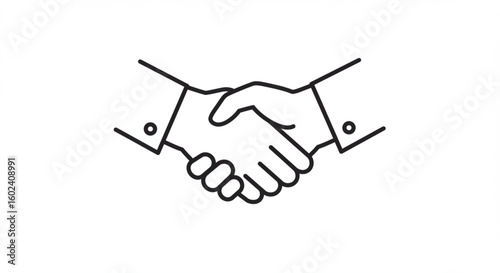 Two hands clasped in a firm handshake, symbolizing agreement and partnership.