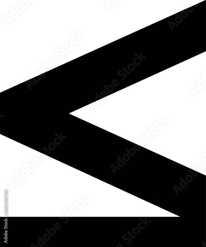 Less than or equal to (≤) sign vector silhouette design