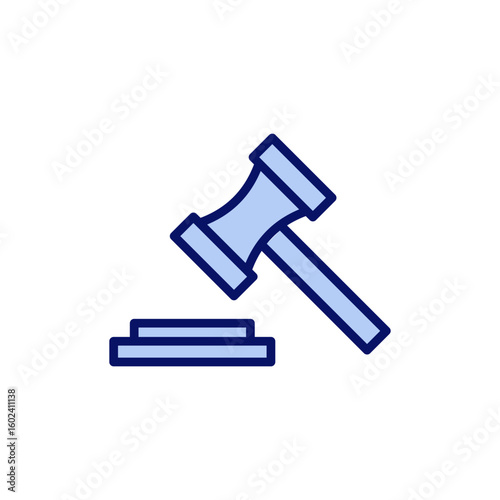 Gavel icon vector. judge gavel sign and symbol. law icon. auction hammer