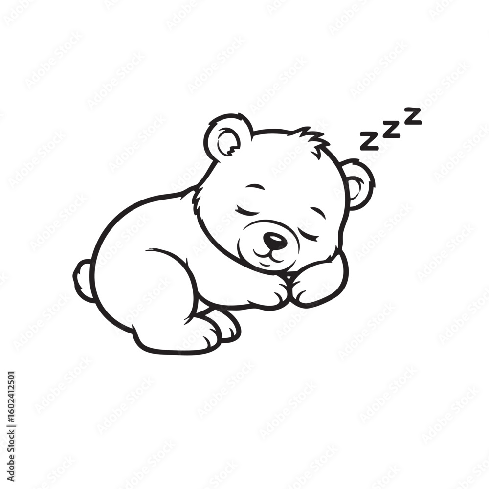 Fototapeta premium Baby Bunny Line Art